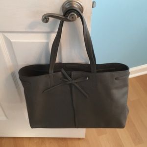 Italian leather phone charging tote